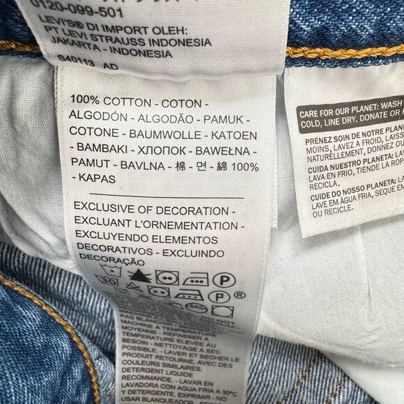 Levi's High-Rise Wedgie Straight Cropped Button Fly Jeans Cotton Womens Size 28 - Picture 10 of 12